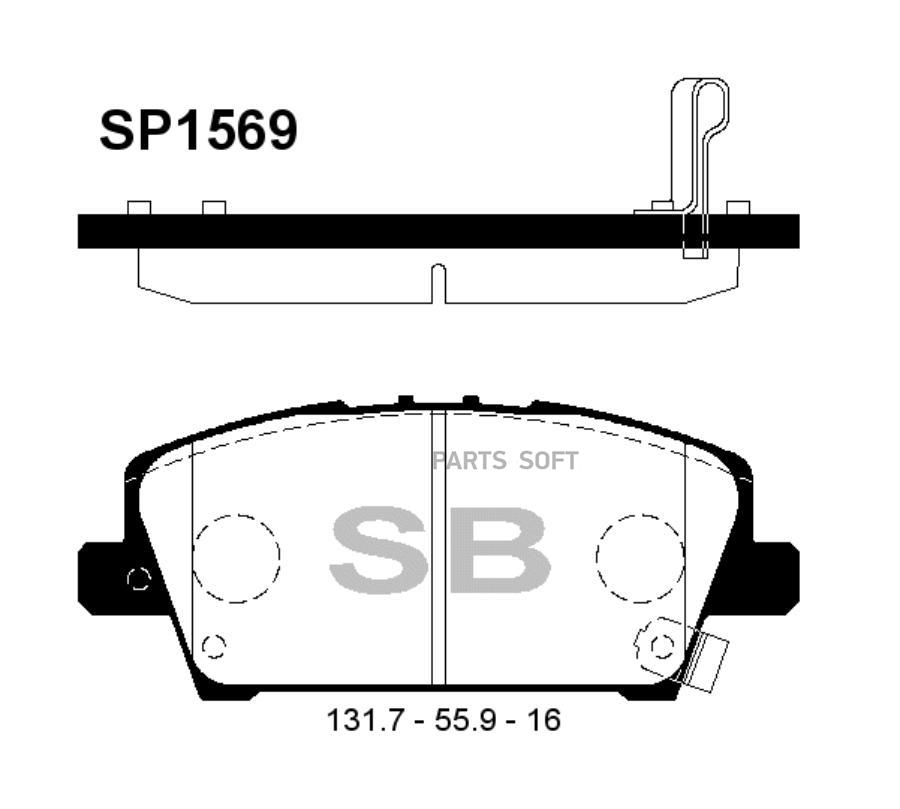 

Тормозные колодки Sangsin brake дисковые SP1569