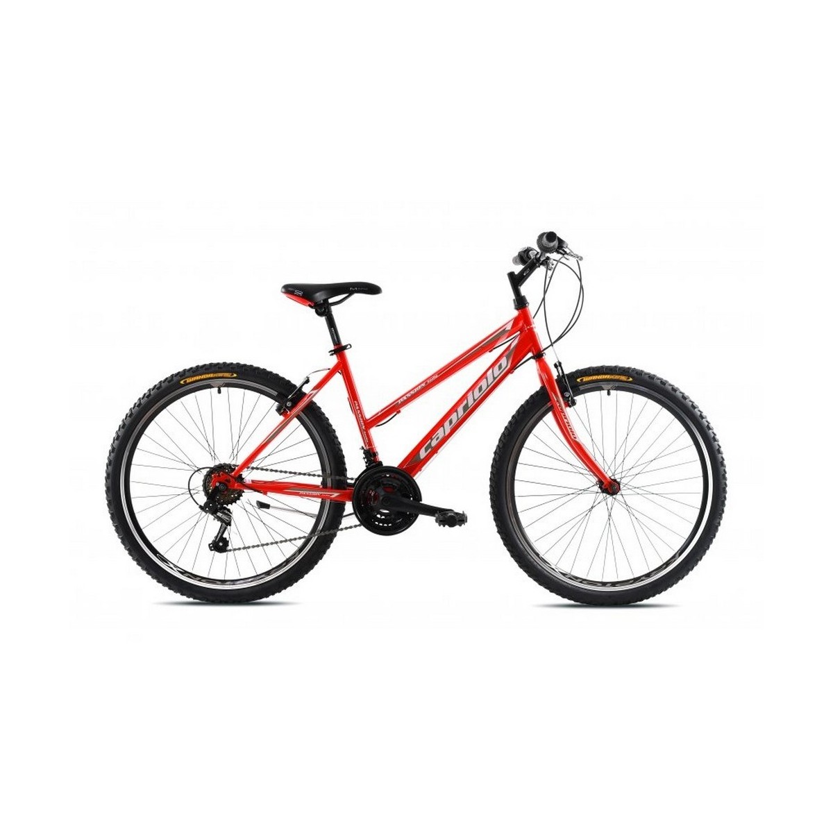 Велосипед CAPRIOLO MTB PASSION LADY 26'' 3 X 6, STEEL 17'' красный - белый 2024