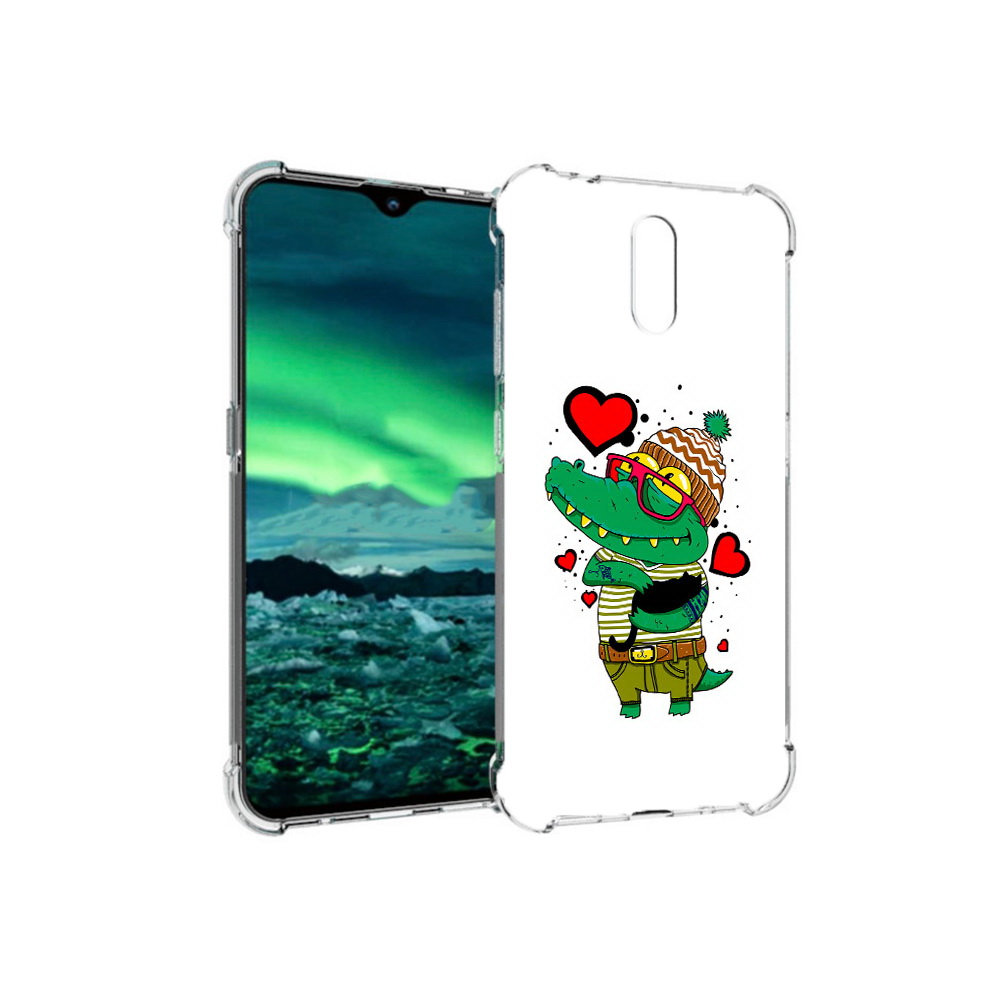 

Чехол MyPads Tocco для Nokia 2.3 Влюбленный крокодил (PT142254.97.48), Прозрачный, Tocco