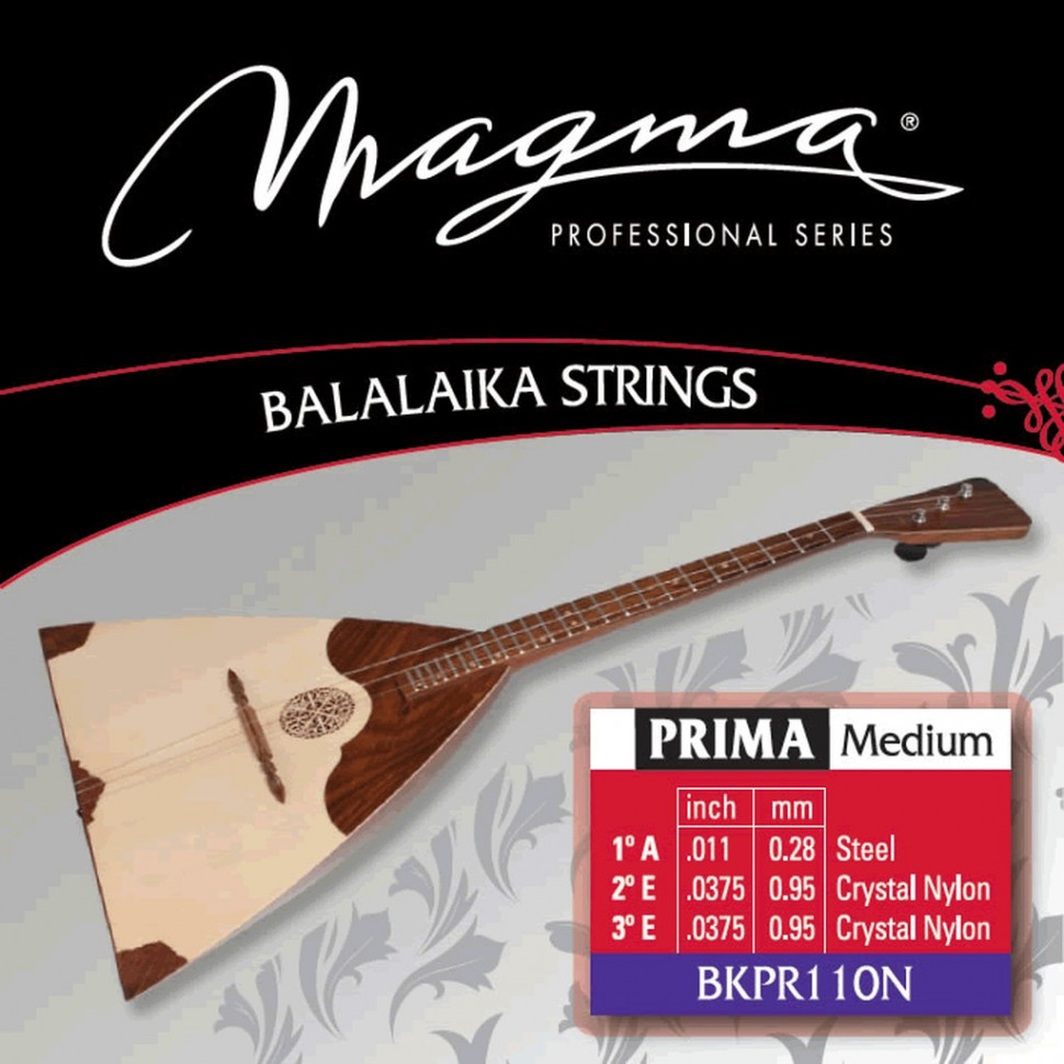 Комплект струн для балалайки Magma Strings BKPR110N 542₽