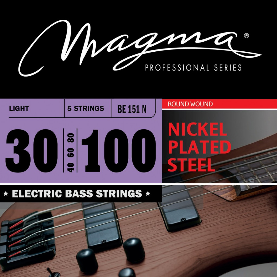 

Комплект струн для 5-струнной бас-гитары High C 30-100 Magma Strings BE151N, BE151N