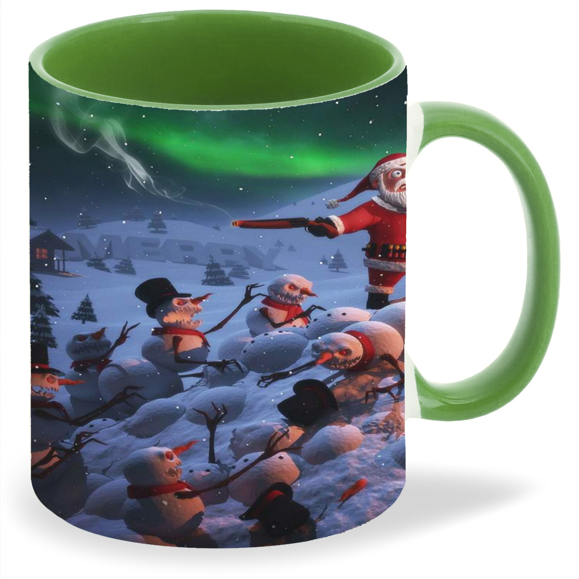 

Кружка CoolPodarok Санта Злые Снеговики Сражение Топор, Санта Злые Снеговики Сражение Топор