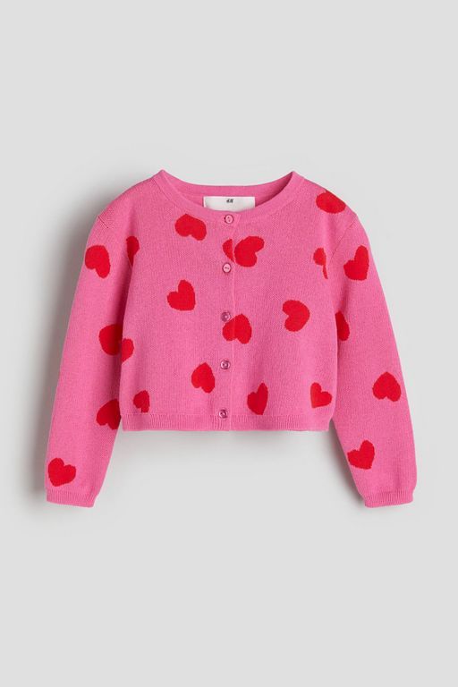

Кардиган детский H&M 1216920, Розовый Сердца, 110, 1216920
