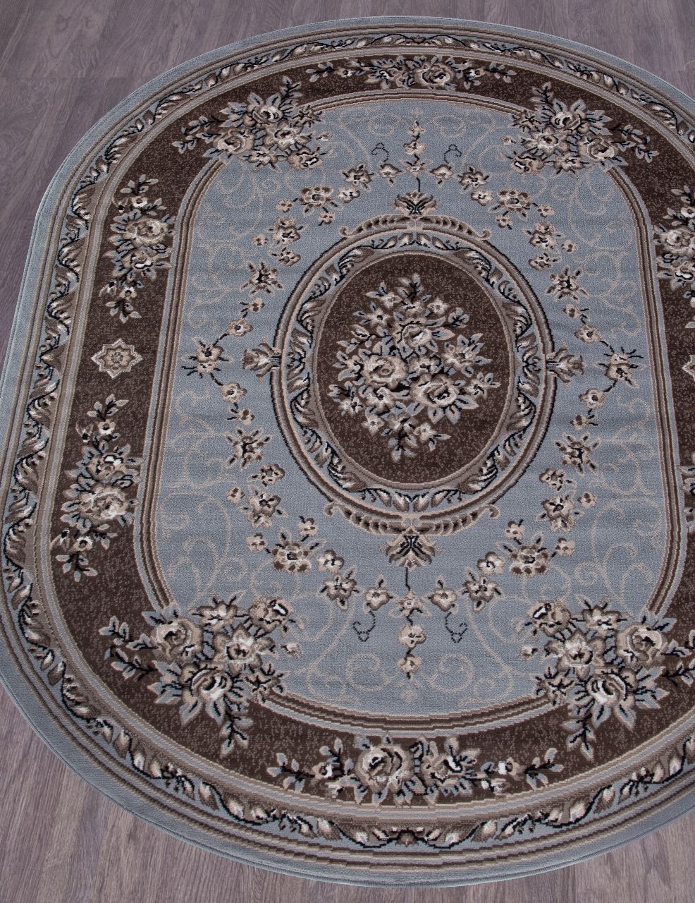 фото Ковер sierra 5444 blue-brown 2 овал merinos