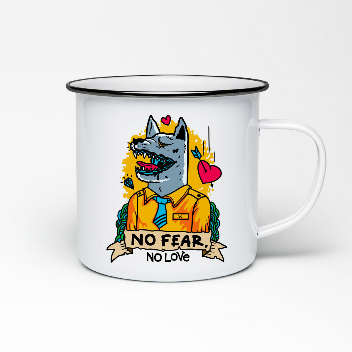 

Кружка металлическая CoolPodarok Прикол. Волк no fear
