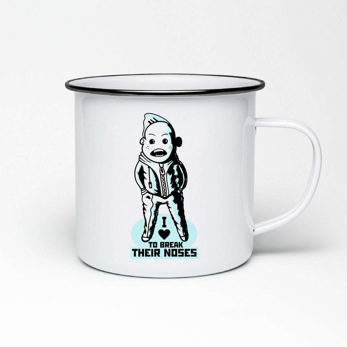 

Кружка металлическая CoolPodarok I love to break their noses
