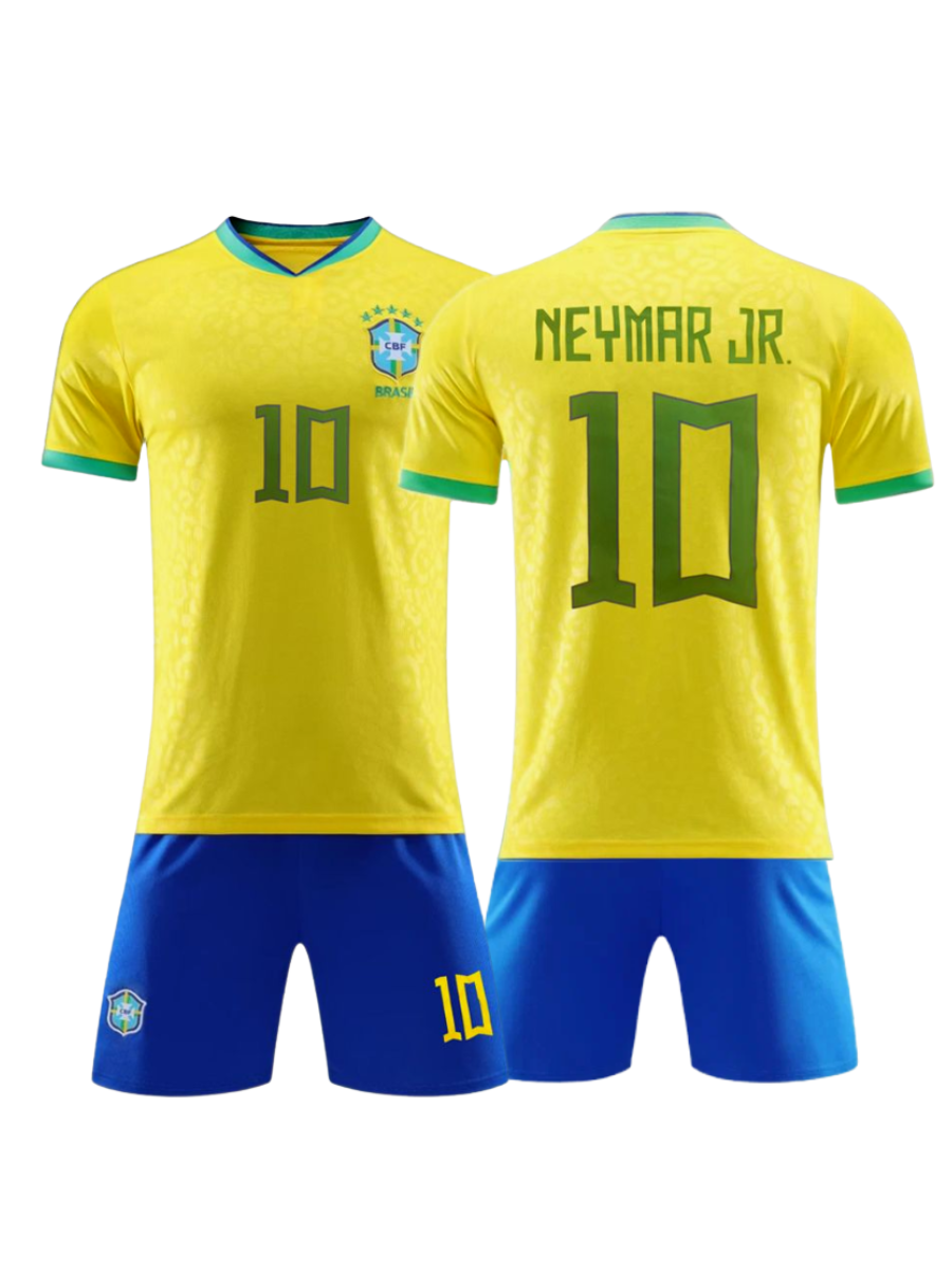 Футбольная форма KEYEM NEYMARJR10_CBF, син+желт+зел, 140