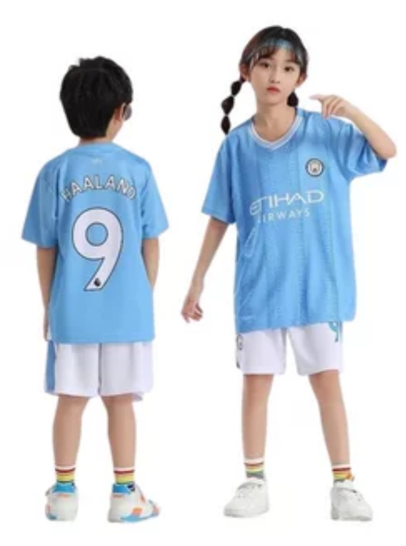 Футбольная форма KEYEM HAALAND9, голуб+бел, 158
