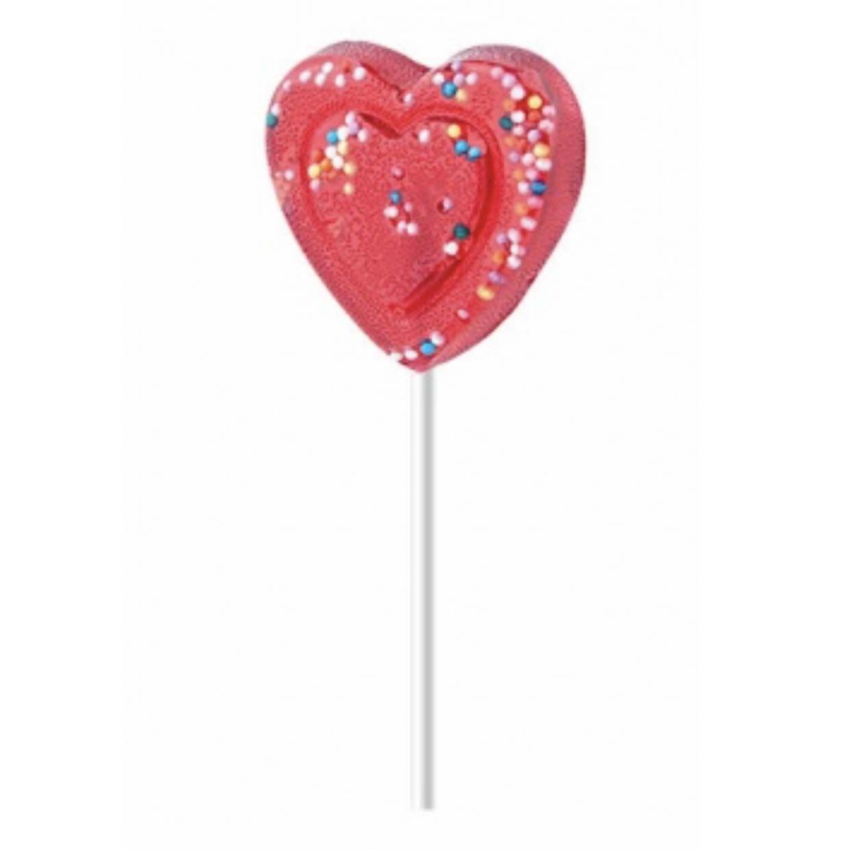 Карамель Sweet Bar Сердце с посыпкой на палочке 20 г