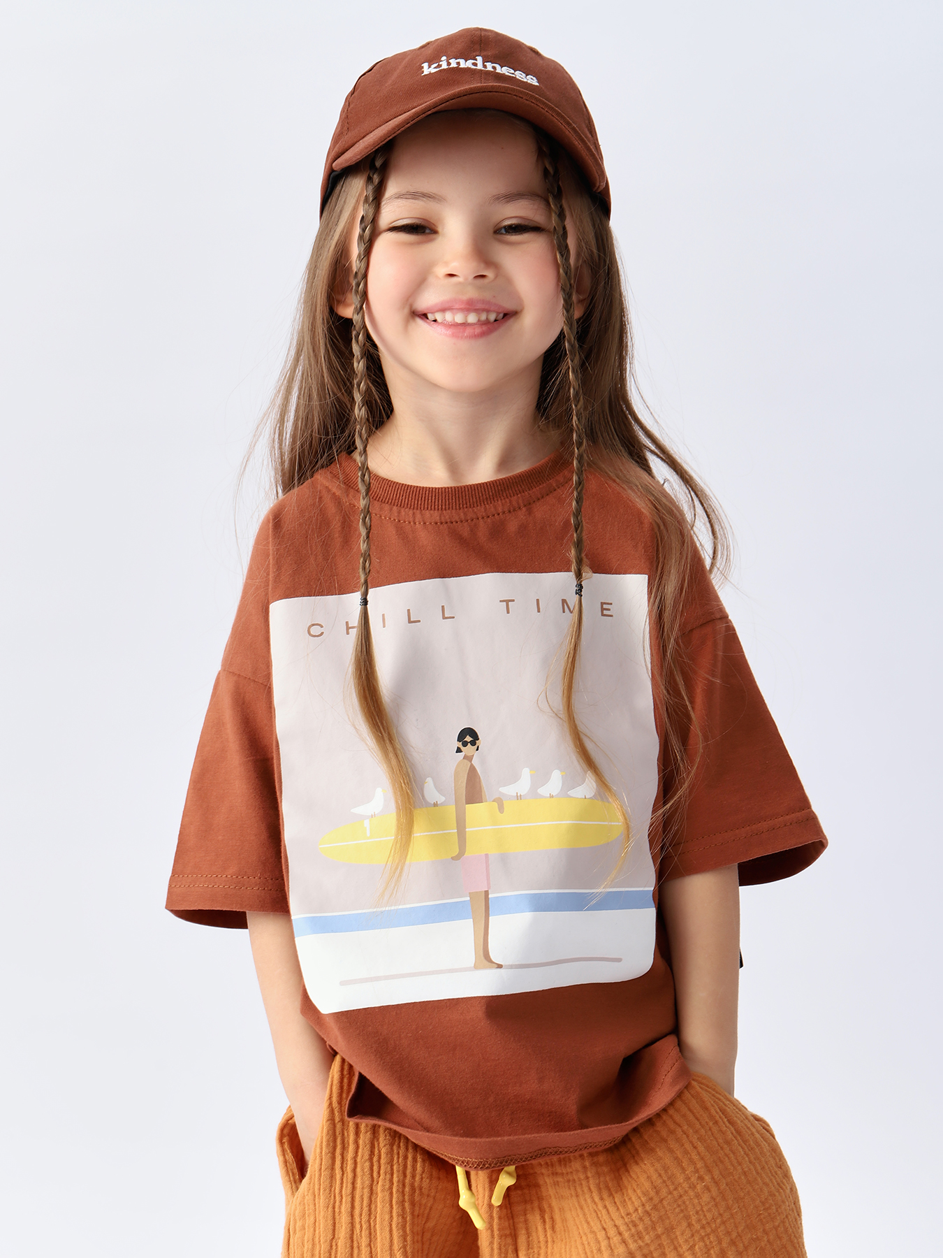 

Футболка детская Happy Baby 88501, brown (surf), 122, 88501