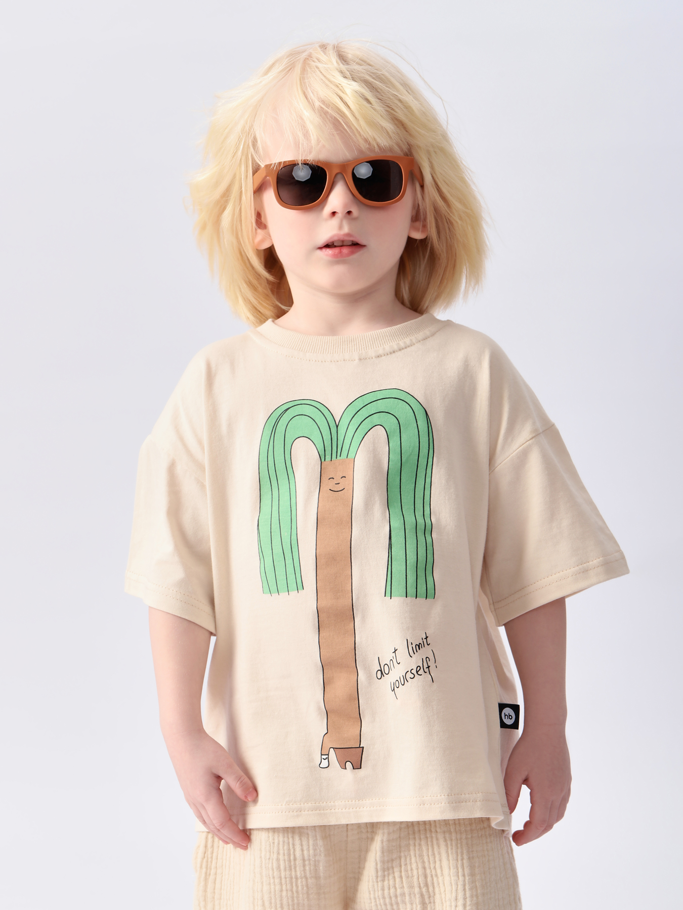 

Футболка детская Happy Baby 88501, milky palm tree, 110, 88501