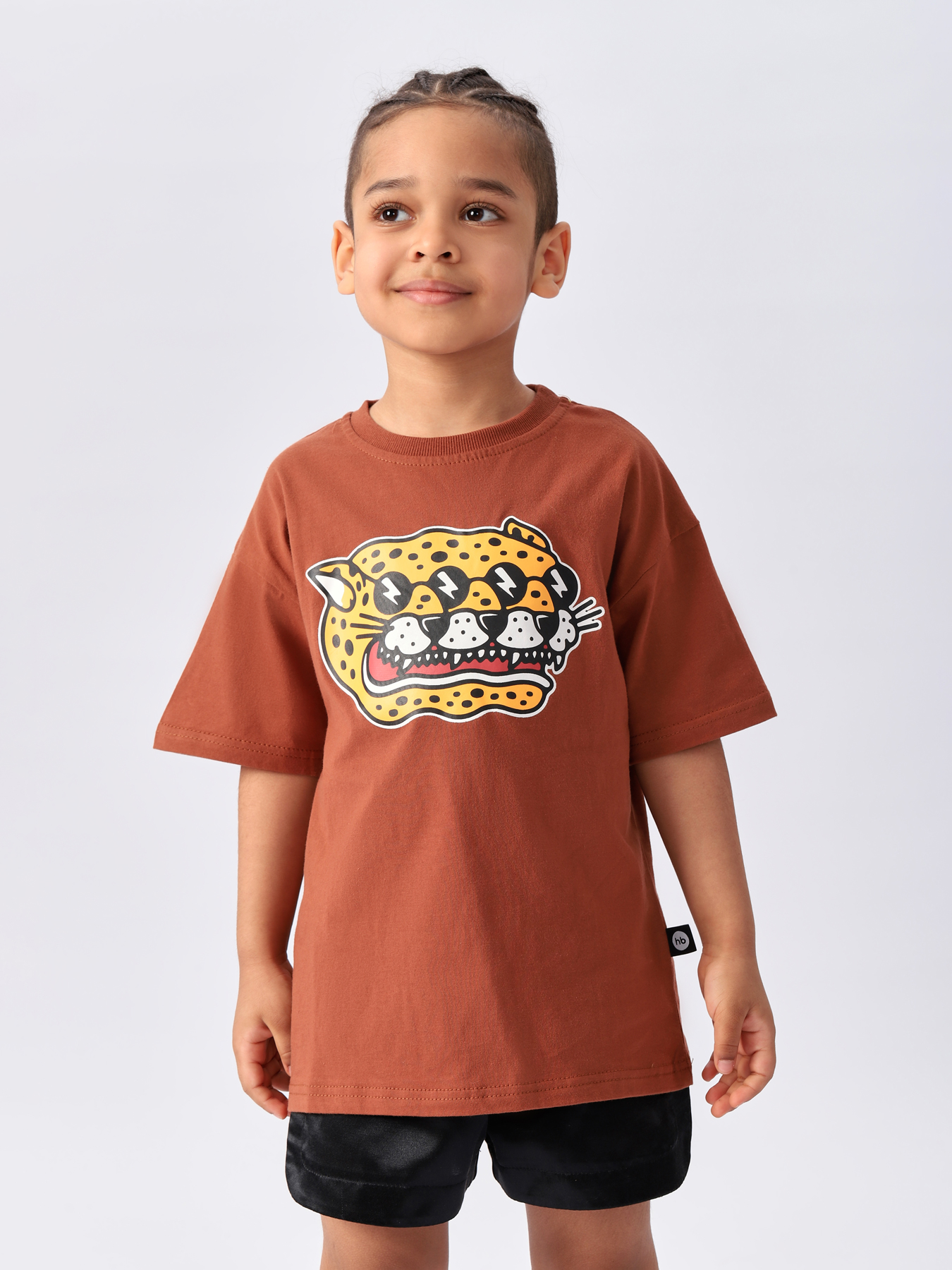 Футболка детская Happy Baby 88501, brown (cheetah), 122