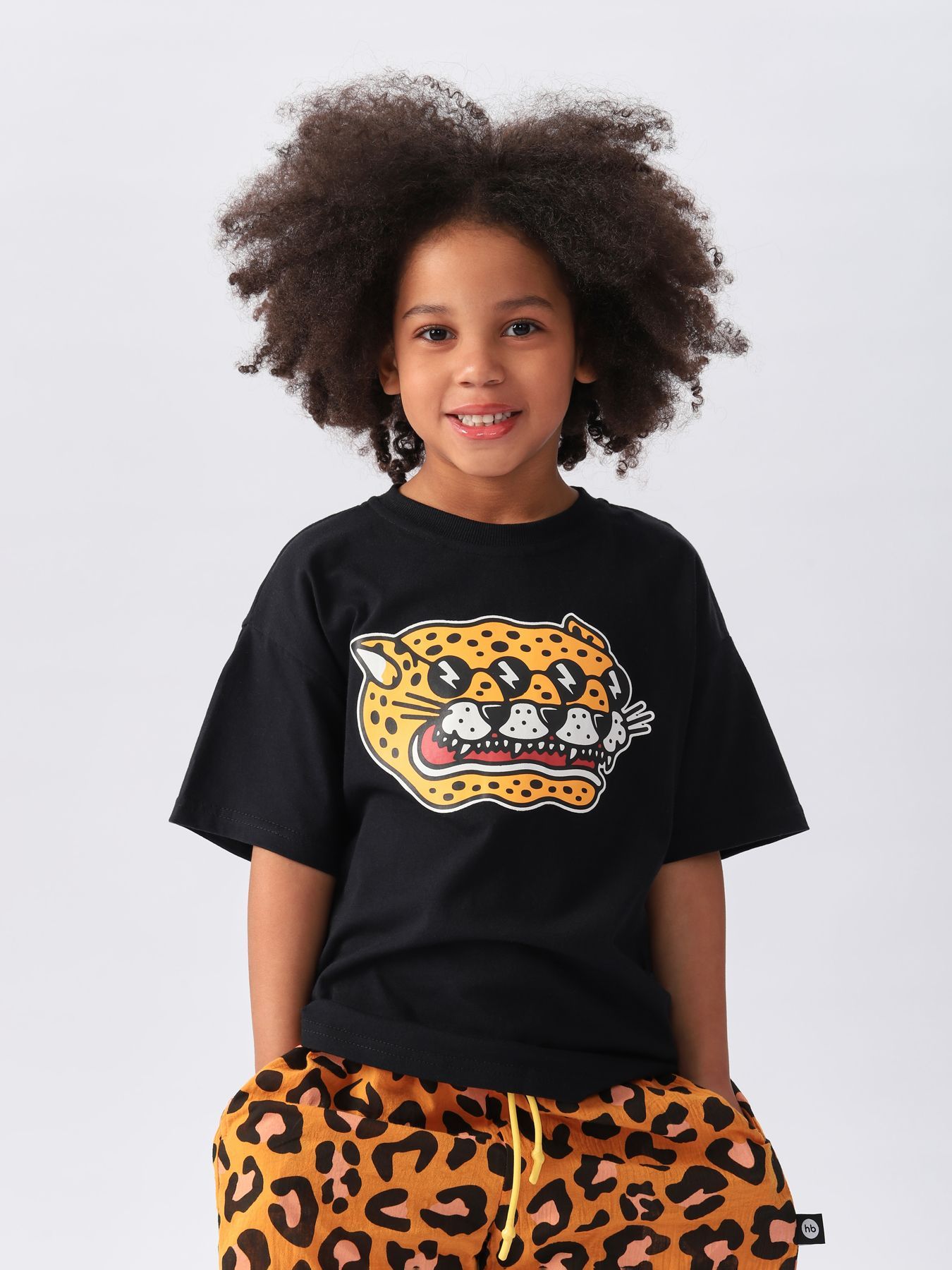 Футболка детская Happy Baby 88501, black (cheetah), 110