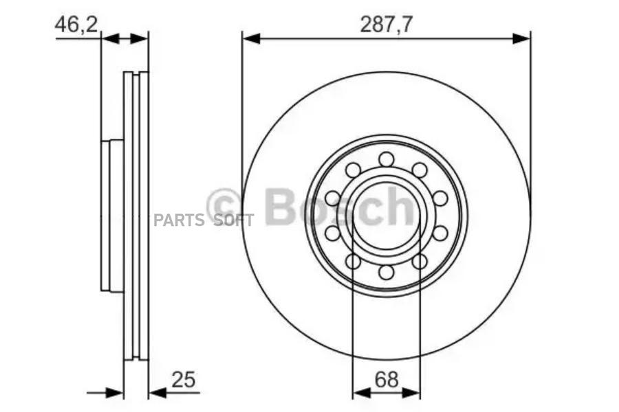 Тормозной диск Bosch комплект 2 шт. 0986479S19