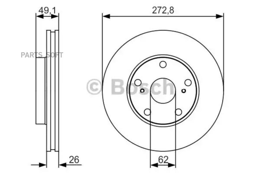 

Тормозной диск Bosch комплект 1 шт. 0986479S16