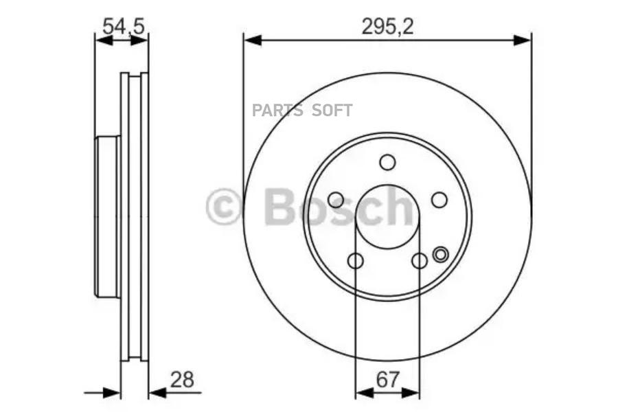 

Тормозной диск Bosch комплект 1 шт. 0986479S07
