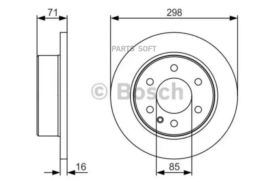 

Тормозной диск Bosch комплект 1 шт. 0986479S05
