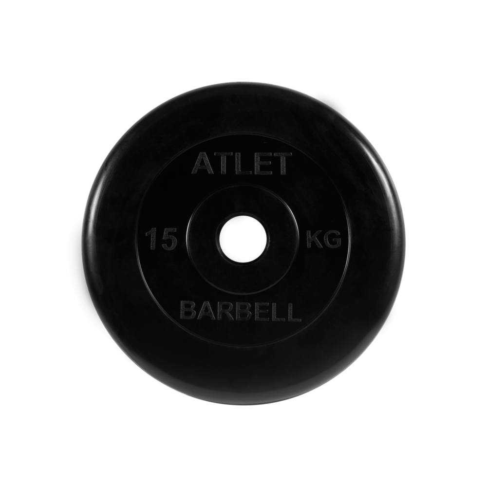 Диск для штанги MB Barbell Atlet 15 кг, 51 мм черный