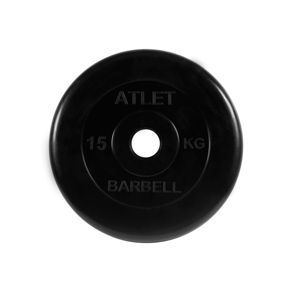 

Диск для штанги MB Barbell Atlet 15 кг, 51 мм черный, Atlet