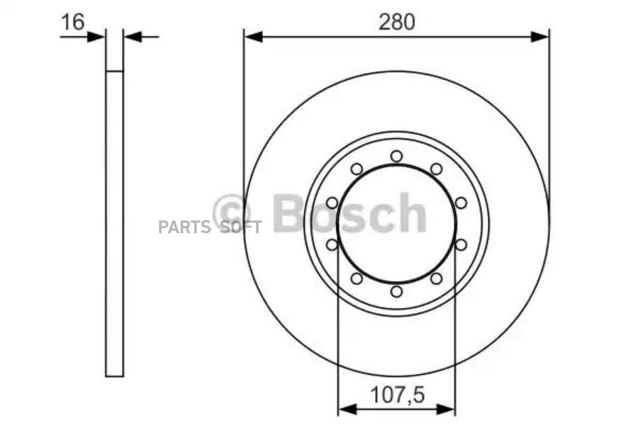 

Тормозной диск Bosch комплект 1 шт. 0986479R92