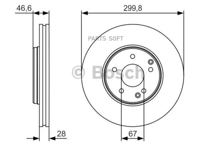 Тормозной диск Bosch комплект 1 шт. 0986479R79