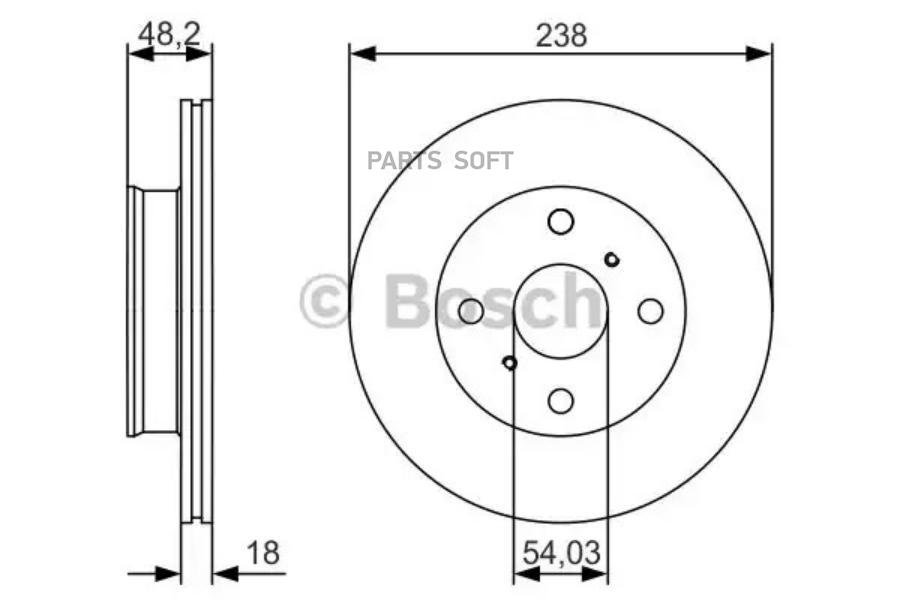 

Тормозной диск Bosch комплект 1 шт. 0986479R75