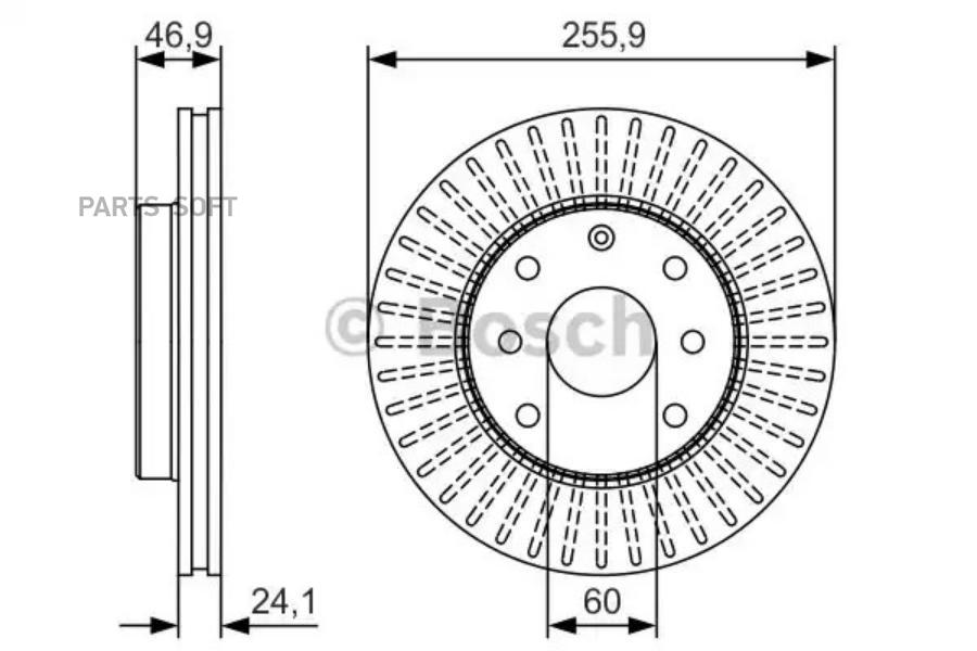 

Тормозной диск Bosch комплект 1 шт. 0986479R70