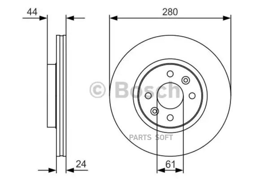 

Тормозной диск Bosch комплект 1 шт. 0986479R67