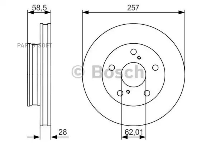 Тормозной диск Bosch комплект 1 шт. 0986479R53