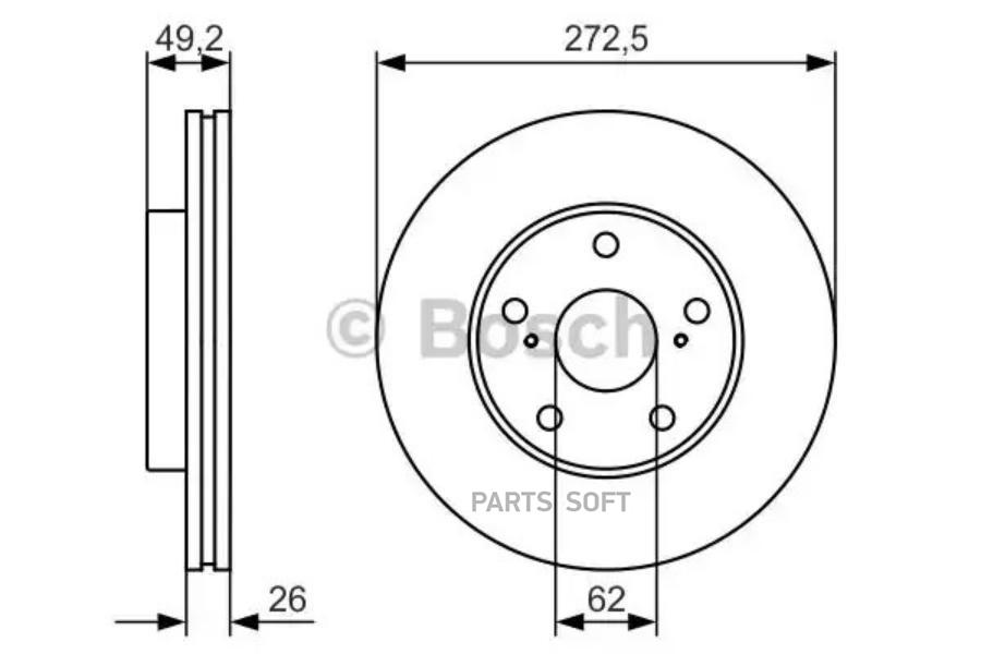 

Тормозной диск Bosch комплект 1 шт. 0986479R45
