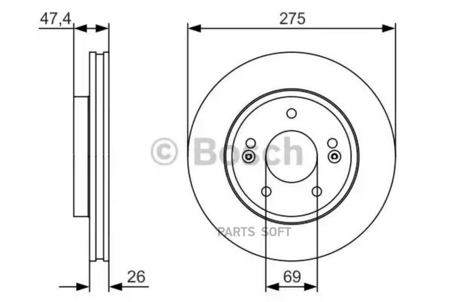 

Тормозной диск Bosch комплект 1 шт. 0986479R26