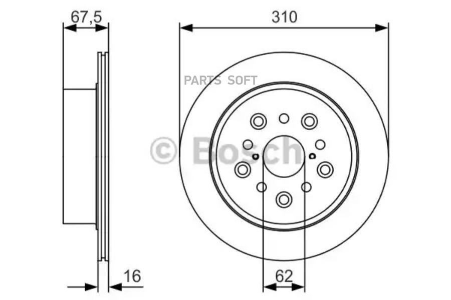 

Тормозной диск Bosch комплект 1 шт. 0986479R25