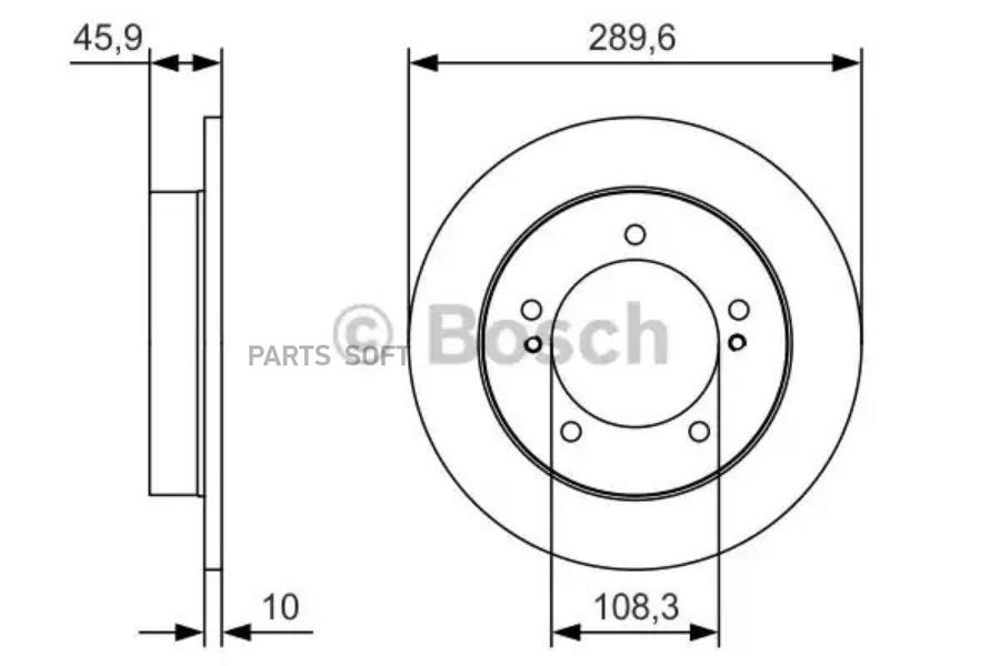 

Тормозной диск Bosch комплект 1 шт. 0986479B09