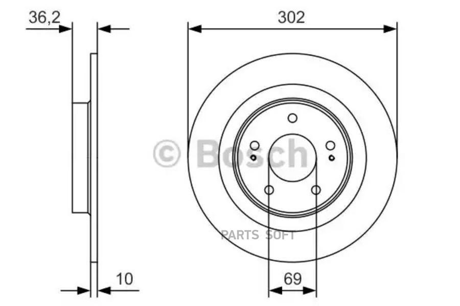 

Тормозной диск Bosch комплект 1 шт. 0986479B04