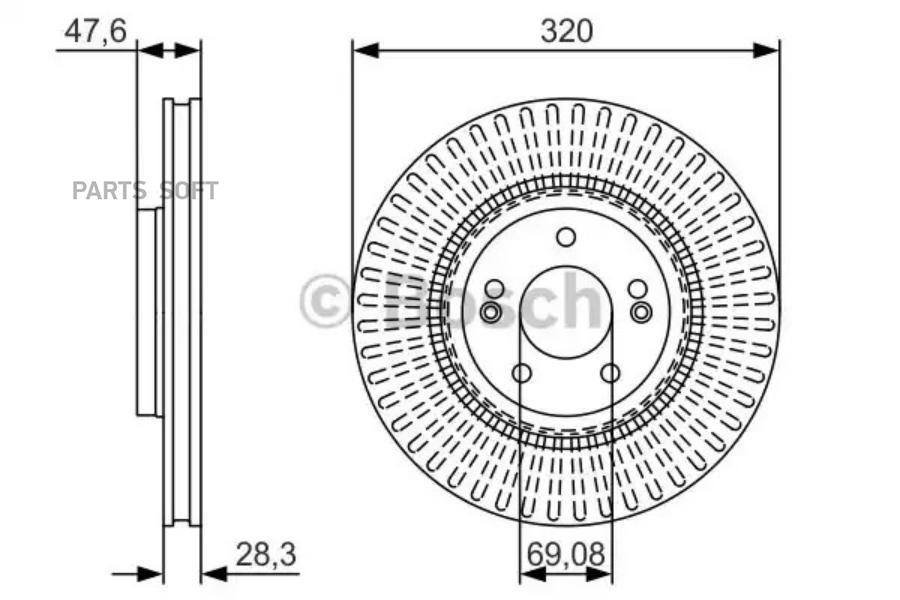 

Тормозной диск Bosch комплект 1 шт. 0986479A21