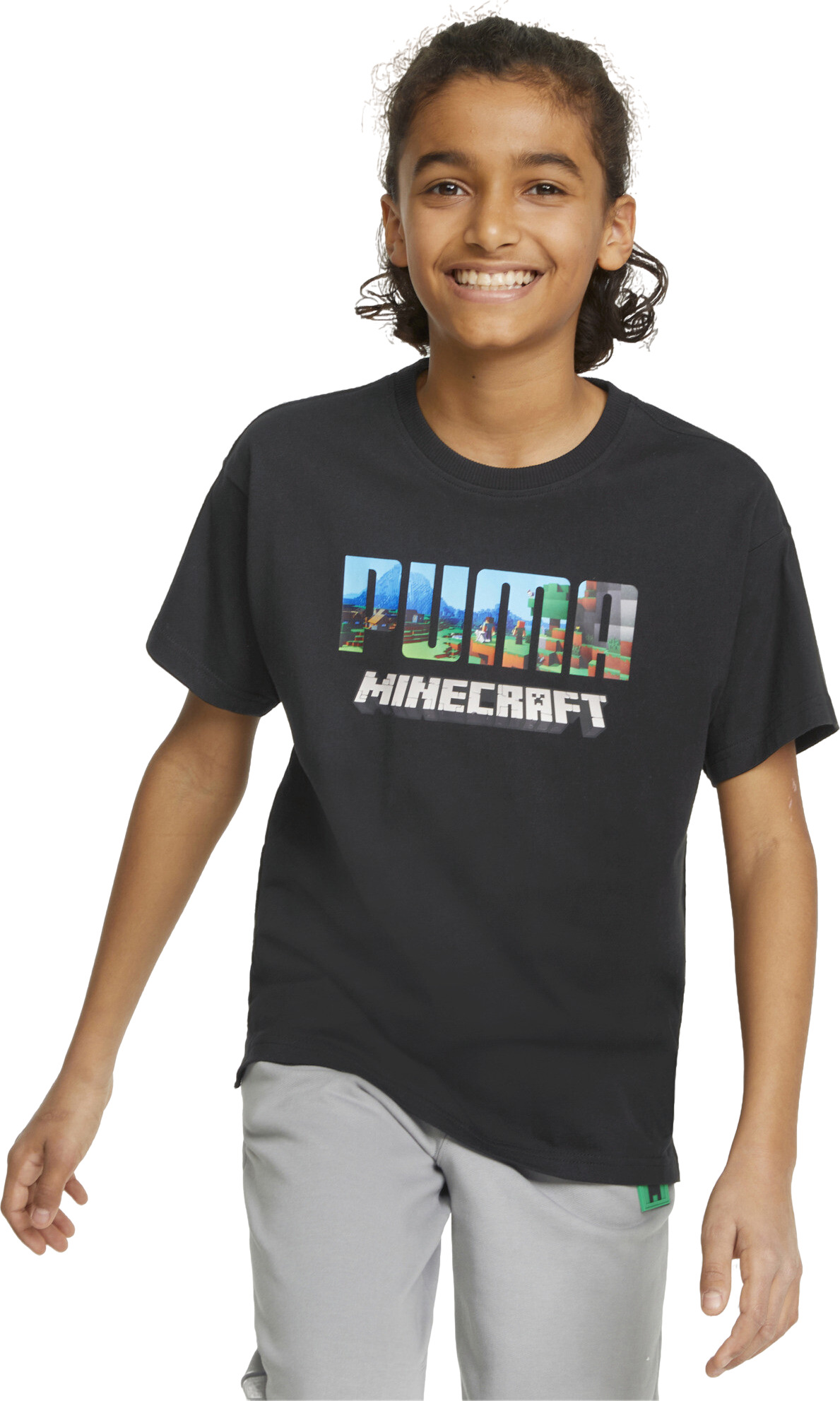 Футболка детская PUMA X Minecraft Relaxed Tee Kids черный, 152