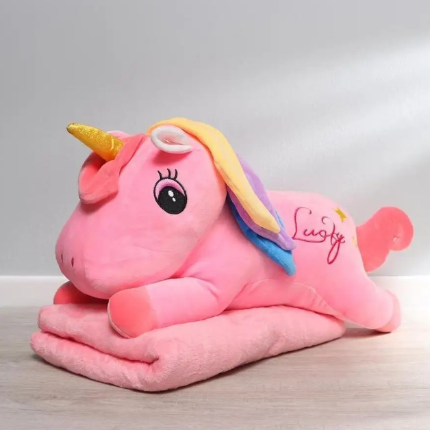 Игрушка мягкая Toy Plus Единорог с пледом 2877-50 розовый