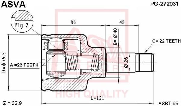 

Шрус ASVA PG272031