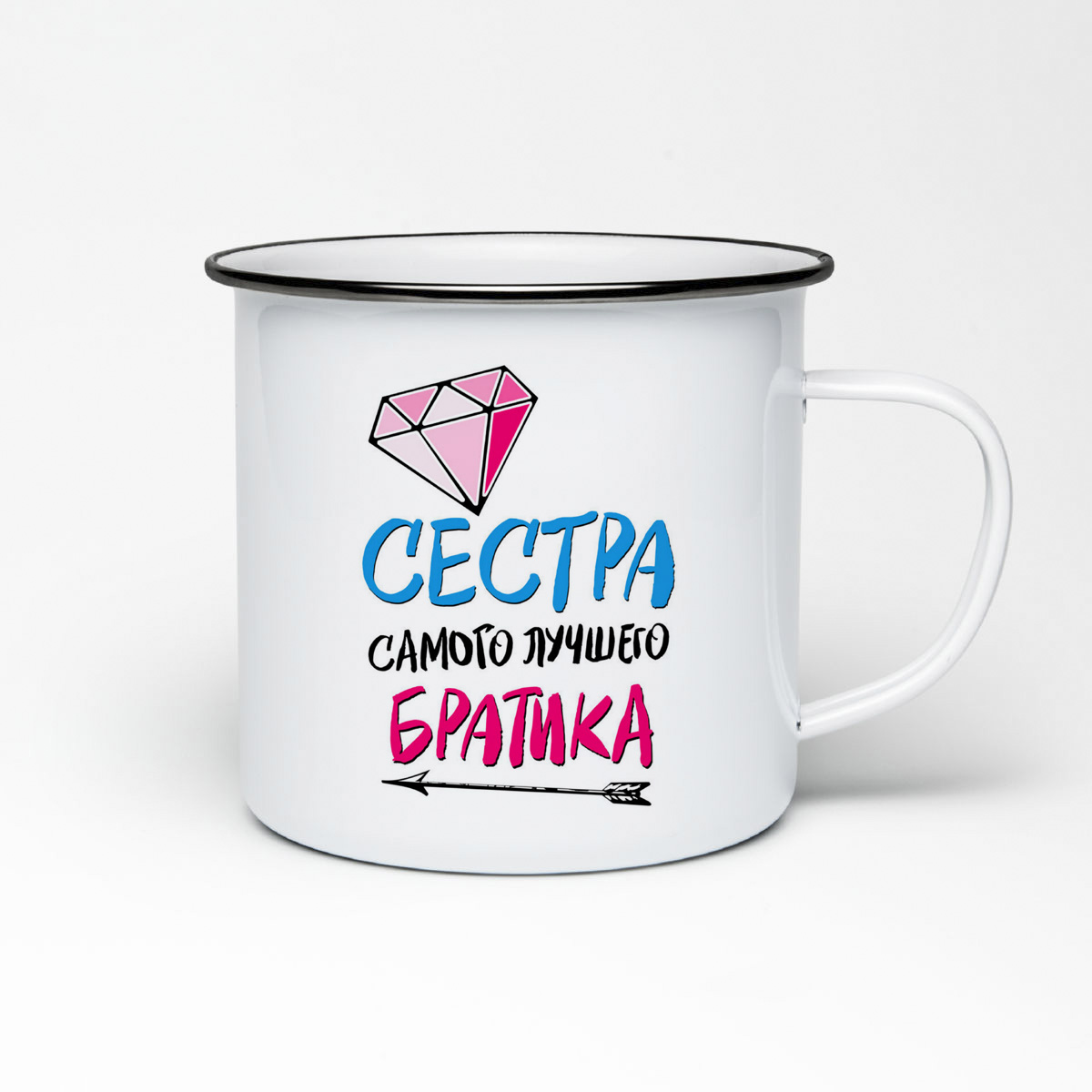 

Кружка металлическая CoolPodarok Прикол. Семья. Сестра самого лучшего братика. есть пара