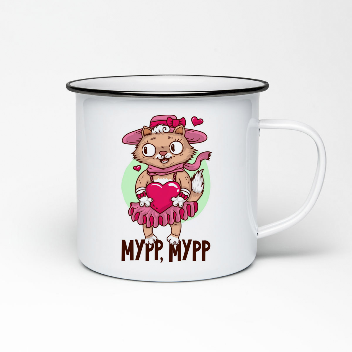 

Кружка металлическая CoolPodarok Прикол. Любовь. Мурр, Мурр. Кошечка