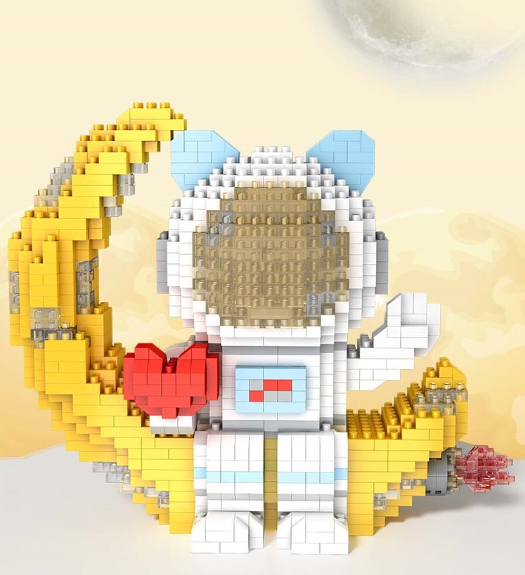 Конструктор 3D из миниблоков RTOY Влюбленный космонавт на луне 1400 эл JM20822 влюбленный дед мороз