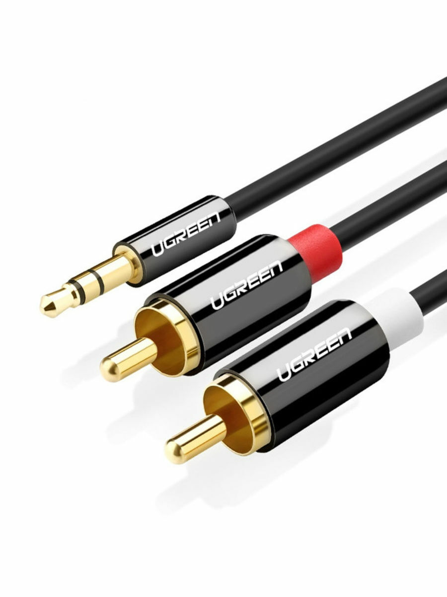 

Кабель uGreen 2RCA - Jack 3.5, 1м черный, 10749