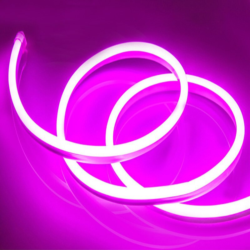 Неоновая светодиодная лента DLED 1м 8х16мм 220V AC, 120 LED/m IP 67 гибкий неон розовый