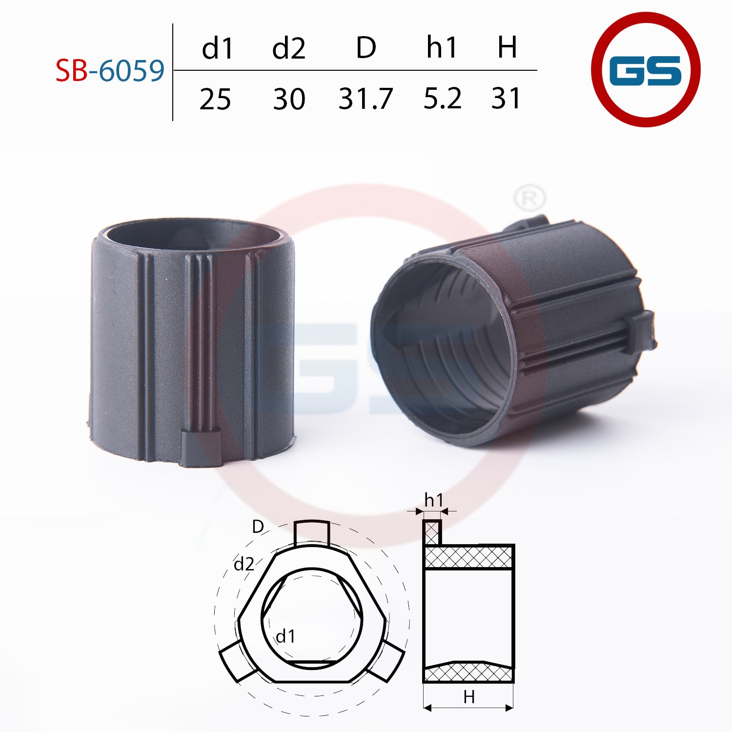 

Втулка рулевой рейки Suzuki SX4 2006-, Fiat Sedici 2006-2016 GS SB-6059, SB-6059, SB6059