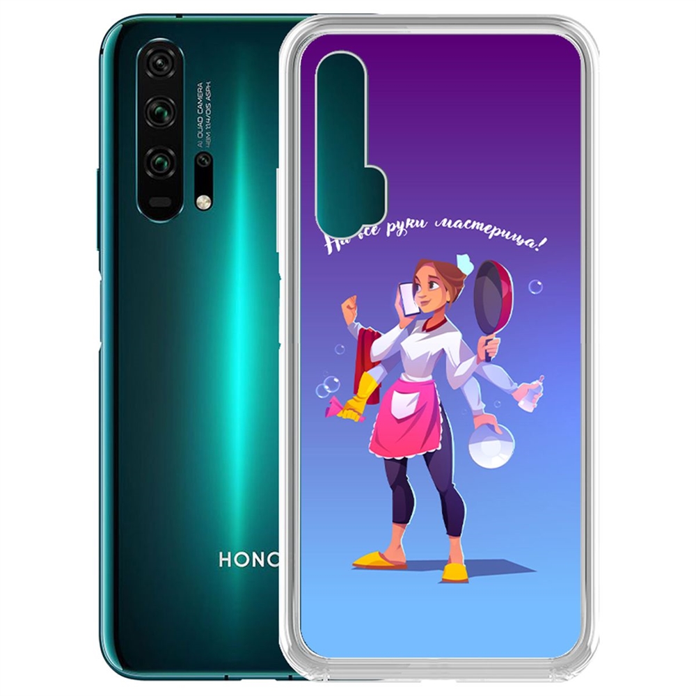 фото Чехол-накладка krutoff clear case на все руки мастерица для honor 20 pro/nova 5t