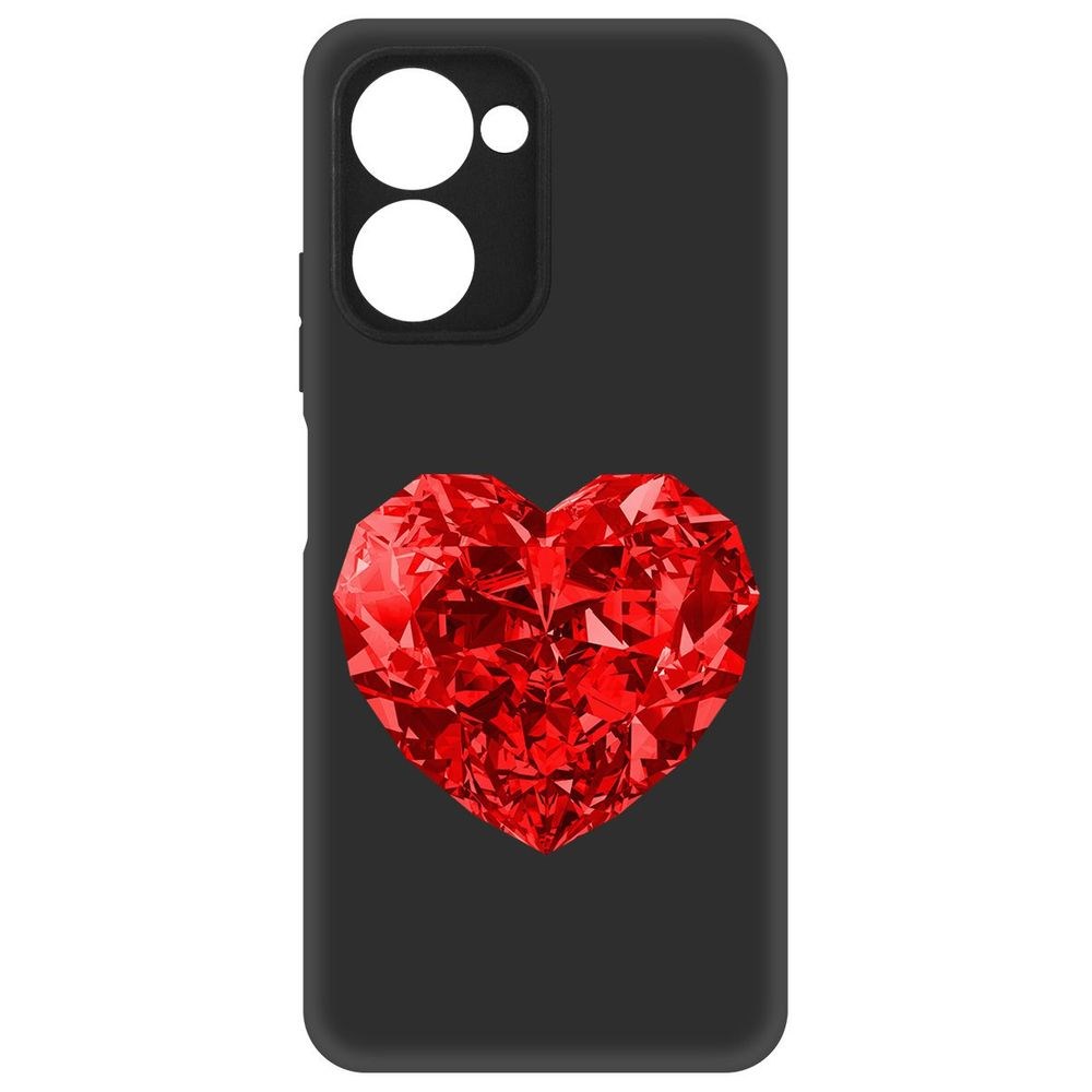 

Чехол-накладка Софт Рубиновое сердце для Realme C33, Черный