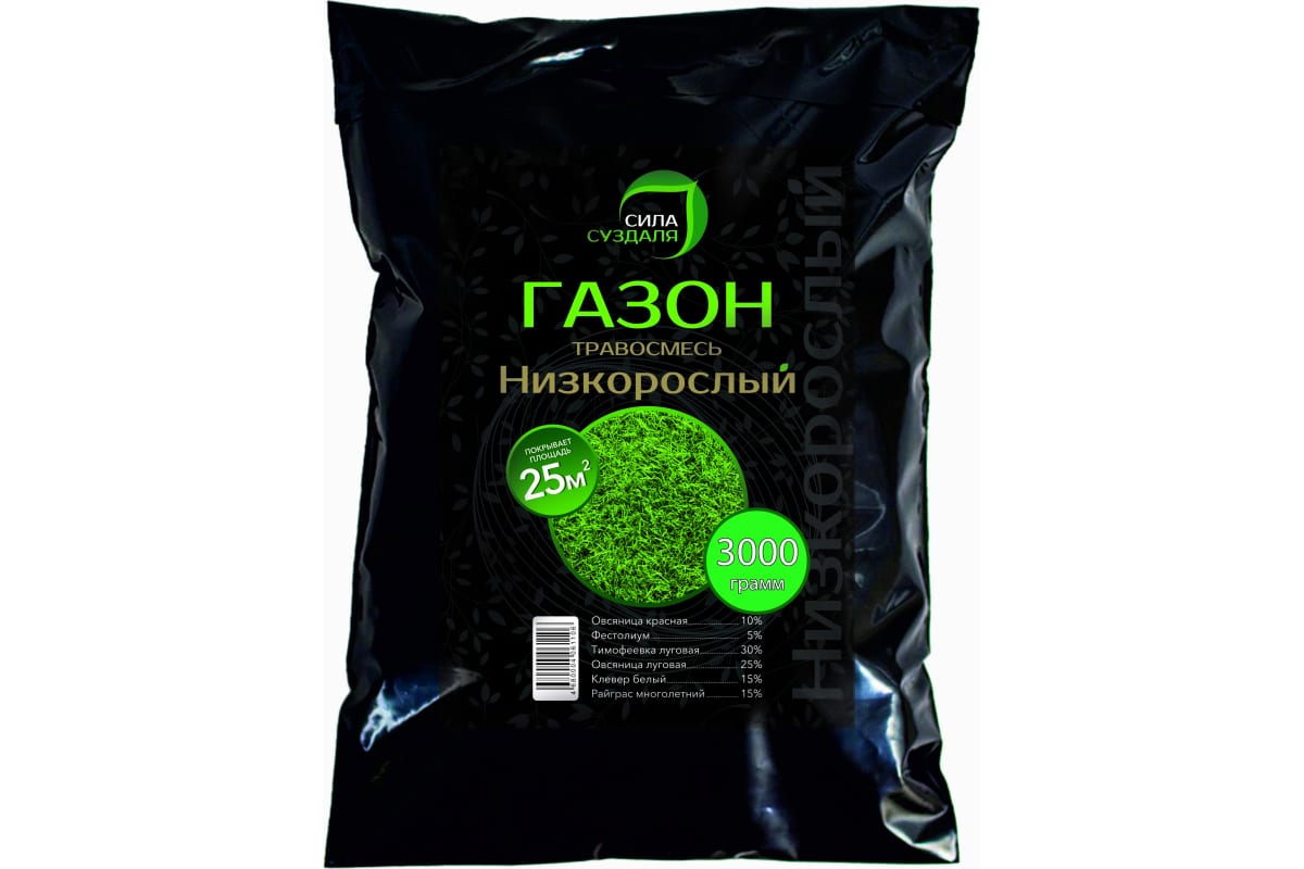

Семена смесь газонных трав Низкорослый Сила Суздаля 24982641 3 кг 1 уп.