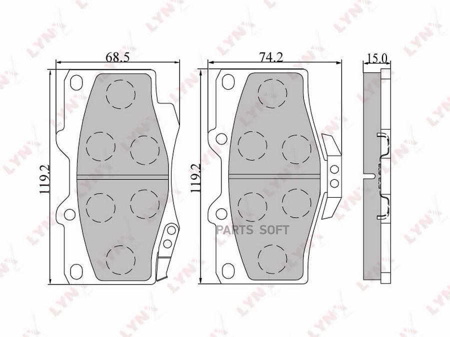 

Тормозные колодки LYNXauto передние дисковые BD7501
