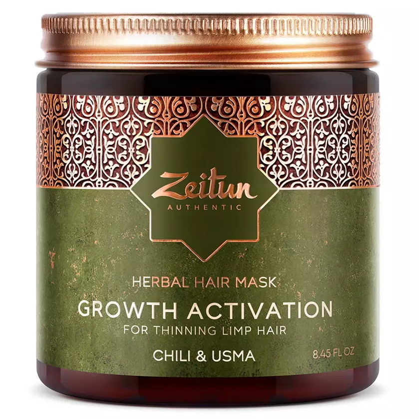 фото Фито-маска zeitun для роста волос, разогевающая, с экстрактом перца, 250 мл