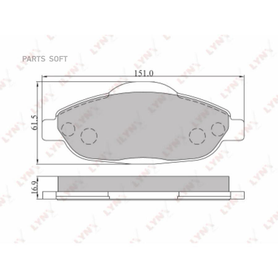 

Колодки тормозные передние дисковые Peugeot 308 CC/308 I/308 SW I 07>16 Lynx BD6102